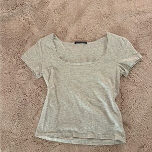 Brandy Melville Light Gray Short Sleeve Top